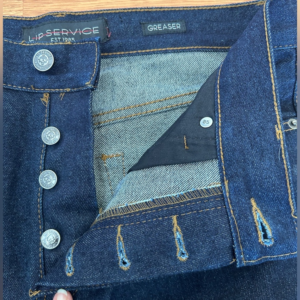 Men’s Lip Service Greaser Blue Jeans 34x36 VGUC - Picture 10 of 15